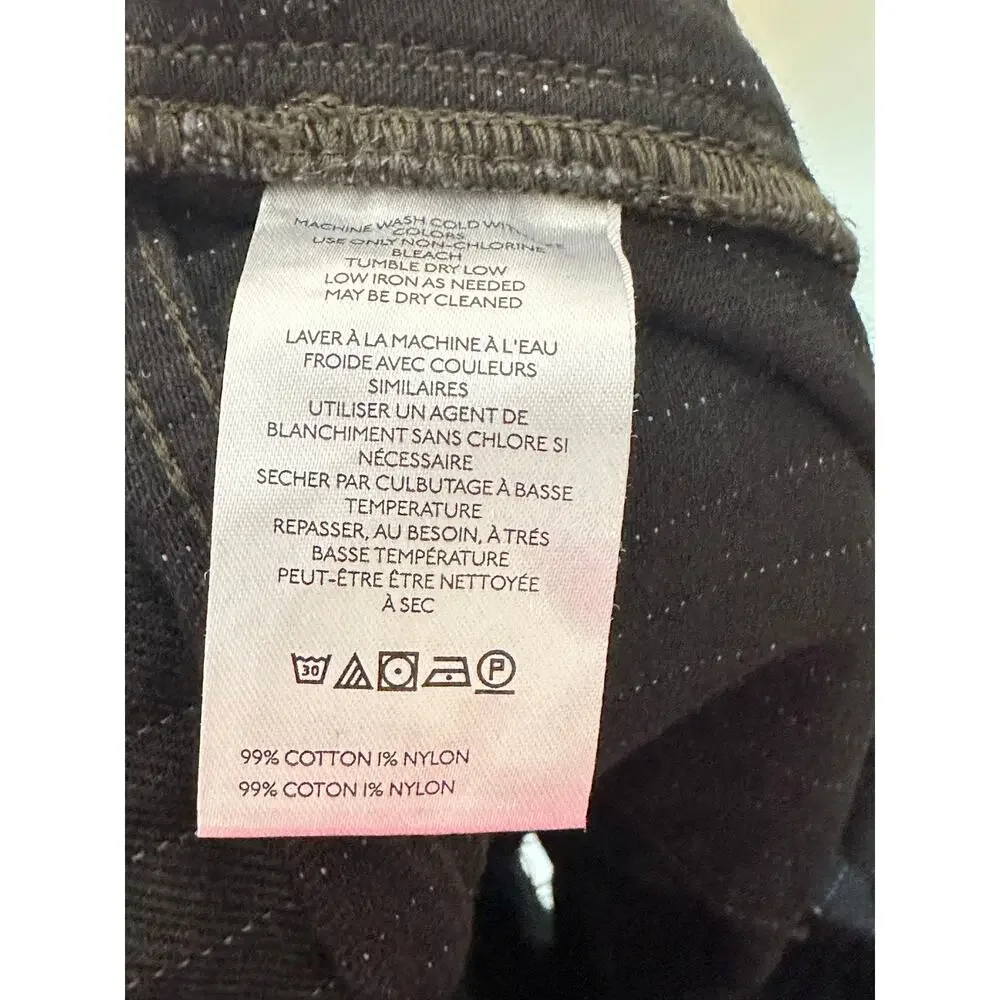 ANTHROPOLOGIE x MAEVE Pleated Menswear Pinstripe Denim Skort Black Sz 12 {G20}